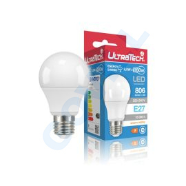 UltraTech LED normál izzó E27 8,5W 806lm 3000K